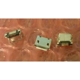 Connecteur micro USB B femelle a souder (fixation 2 points 90°)(5 pattes longues pour l'USB) modéle 2