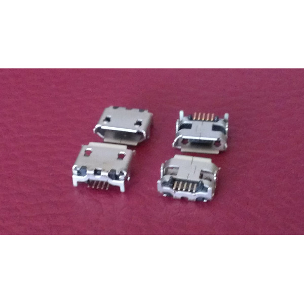 Connecteur micro USB B femelle a souder modéle 4(fixation 4 points 90°) pour ARCHOS 90b Neon 101 A101IT