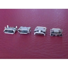 Connecteur micro USB B femelle a souder modéle 5(fixation 4 points 90°)(5 pattes courtes pour l'USB)
