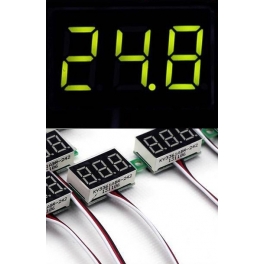 Voltmetre 0-30 volt affichage jaune-vert fixation centrale