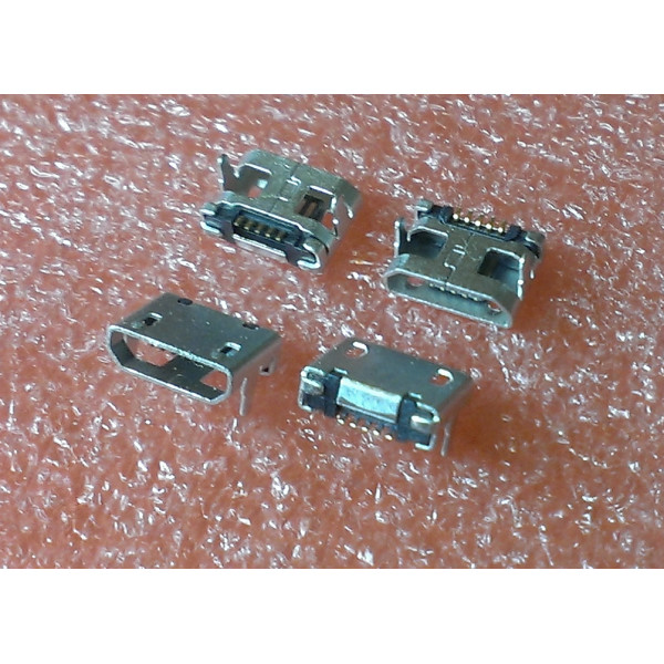 Connecteur micro USB B femelle a souder (fixation 2 points 90°)(5 pattes courtes pour l'USB) sans levres modéle 1