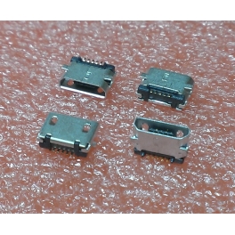 Connecteur micro USB B femelle a souder (fixation 2 points a plat)(5 pattes courtes pour l'USB) sans levres modéle 1