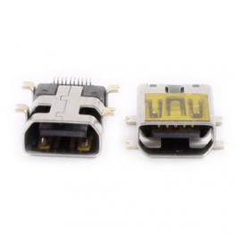 Connecteur Mini USB B a souder (10 pin pour l'usb)(4 points de fixation a plat)