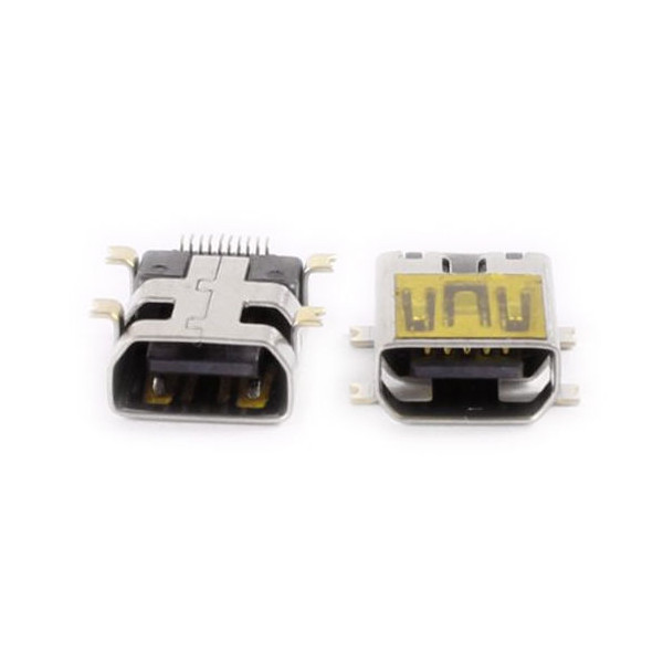 Connecteur Mini USB B a souder (10 pin pour l'usb)(4 points de fixation a plat)