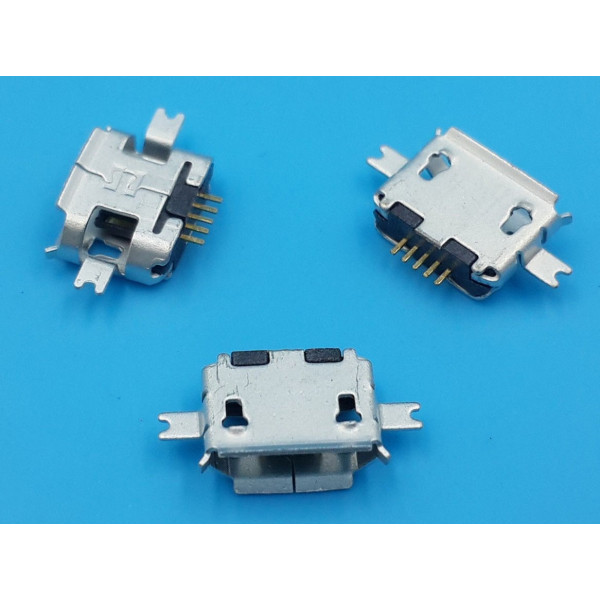 Connecteur micro USB B femelle a souder (fixation central)(5 pattes longs pour l'USB) Modéle 2