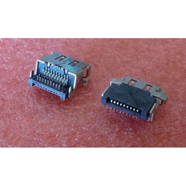 Connecteur HDMI femelle 90 °  2 Ligne pour 19 Pin Traversant Positionnement Central modéle 1