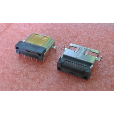 Connecteur HDMI femelle 90 °  2 Ligne pour 19 Pin Traversant Positionnement Central modéle 2