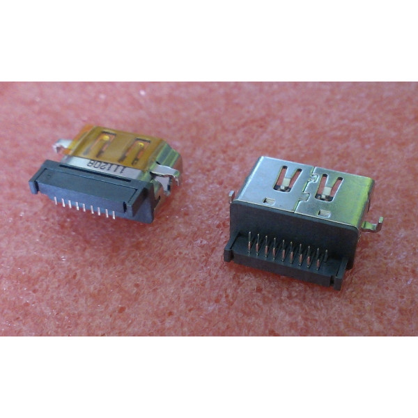 Connecteur HDMI femelle 90 °  2 Ligne pour 19 Pin Traversant Positionnement Central modéle 3