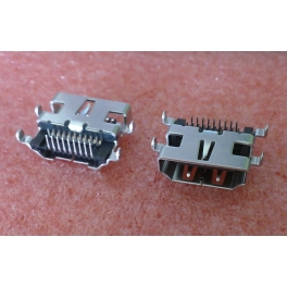 Connecteur HDMI femelle 90 °  2 Ligne pour 19 Pin Traversant Positionnement Central modéle 4