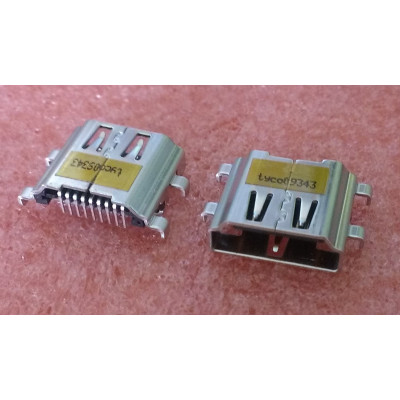 Connecteur HDMI femelle 90 °  2 Ligne pour 19 Pin Traversant Positionnement Central modéle 4