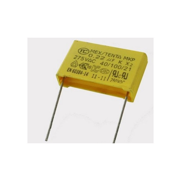0.22uF 275v 220nf Polypropyléne MKP-X2 Empattement 22mm