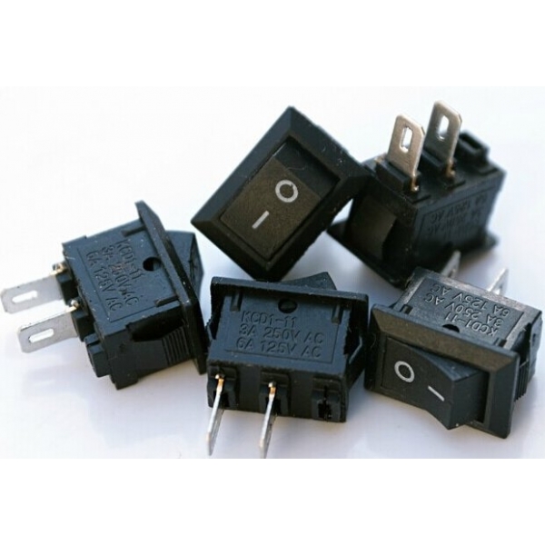 2x Mini Interrupteur à bascule SPST - KCD1-11 3A 250v 10x15mm on/off