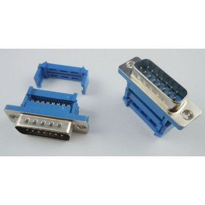 Connecteur DB15 male a sertir bleu