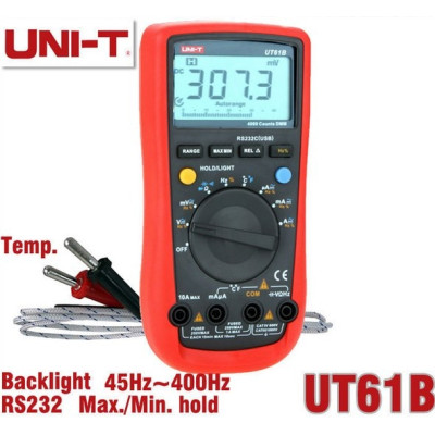 Multimétre UNI-T UT61B multimètre numérique AC DC Volt Ampère Ohm Hz Capacité thermometre et connection RS232