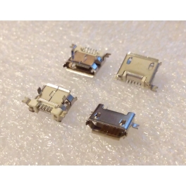 Connecteur micro USB B femelle a souder modéle 1(fixation 2 points 90°+2 points a plat)(5 pattes longues pour l'USB)