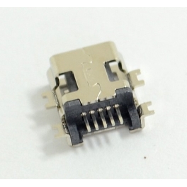 Connecteur Mini USB AB corps et pattes longues(5 pin pour l'usb)(4 points de fixation a plat central)