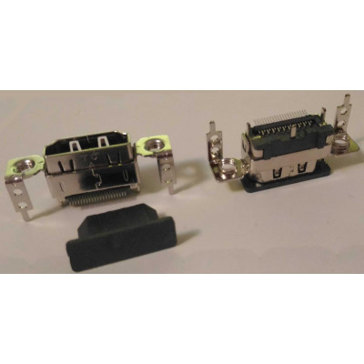 Connecteur HDMI femelle soudure SMT fixation vertical 5 pattes