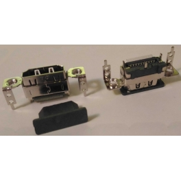Connecteur HDMI femelle soudure SMT fixation vertical 5 pattes