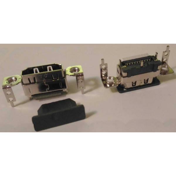 Connecteur HDMI femelle soudure SMT fixation vertical 5 pattes