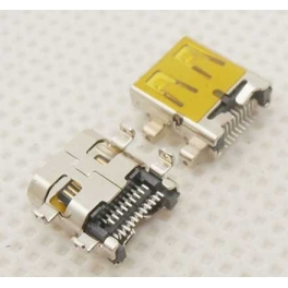 Connecteur micro HDMI femelle 19 pins 2 lignes 19P Connecteur SMT fixation verticales 4 points ecartées
