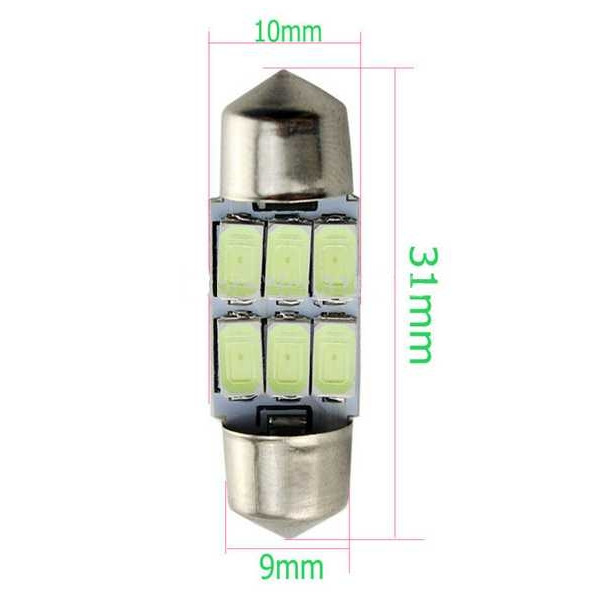 Ampoule Feston 31mm CANBUS C5W 6xSMD5630 Blanc