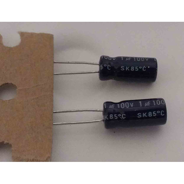 1uf 100v 1 µf Radial d:5mm h:12mm empattement 2mm