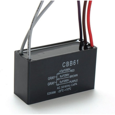 4.5uF+6uF+5uF 5 Fils 250V CBB61 Condensateur de démarrage