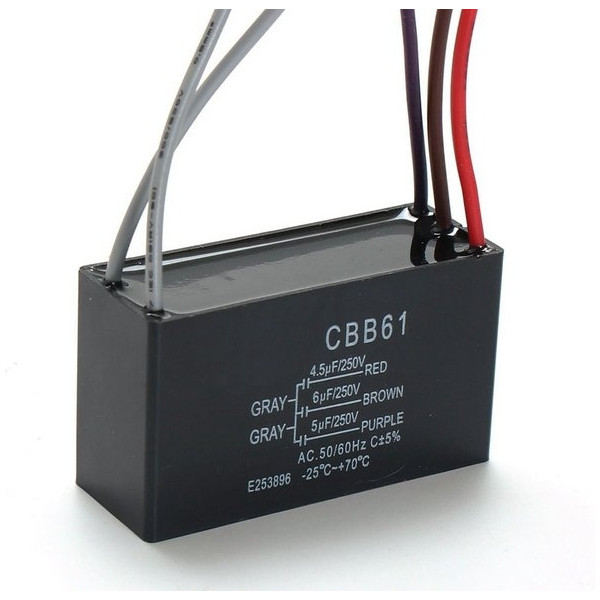 4.5uF+6uF+5uF 5 Fils 250V CBB61 Condensateur de démarrage