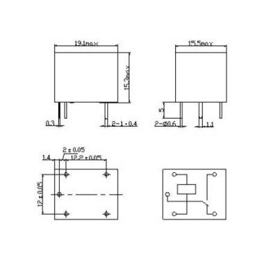 Relais 5v SRD-05VDC-SL-A , 4 Broches