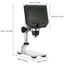 Microscope avec Ecran LCD 1x a 600x Eclairage a LED