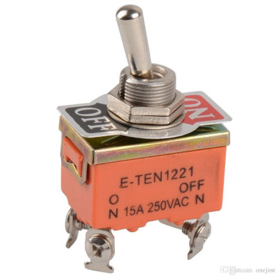 Commutateur Bascule ON/OFF  E-TEN1221 DPDT 4 Pin 2 position 15A 250V orange