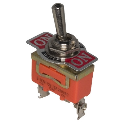 Commutateur Bascule ON/OFF/ON  E-TEN1122 DPDT 3 Pin 3 position 15A 250V orange
