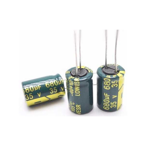 680uf 35v 680 µF Radial d:10mm h:16mm Low ESR