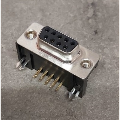 Connecteur DB9 prise RS232 SUB D 9b femelle coudé avec harpon et insert 4-40/ D09 P 13 A4 GX 00