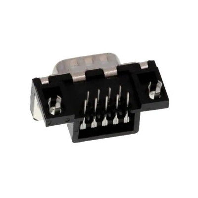 Connecteur DB9 prise RS232 SUB D 9b male coudé avec harpon et insert D09P13A4GL00