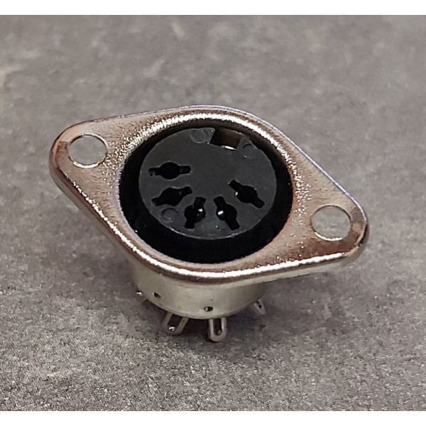 Connecteur DIN femelle 5 broches a souder sur fils et visser sur chassis