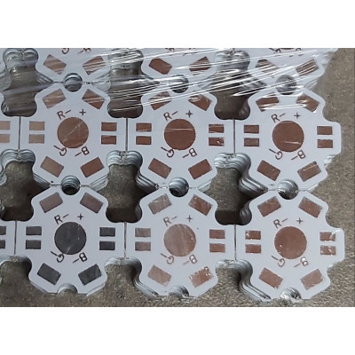 Support blanc etoile LED 1W ou 3W avec refroidisseur 4 pin