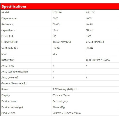 Multimétre UNI-T SMD UT116C