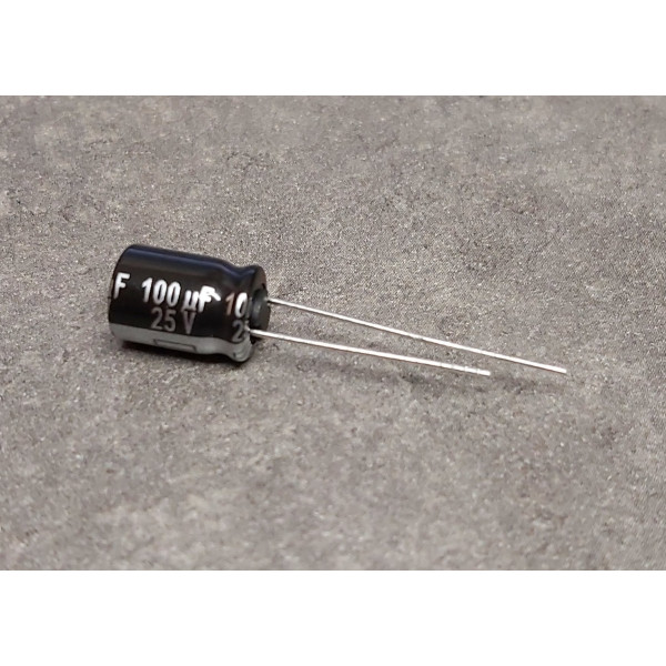 100uf 25v 100µf Radial d:8mm h:12mm Panasonic 125°C