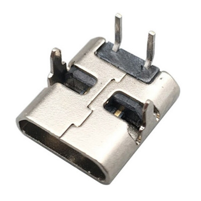 Connecteur micro USB B femelle a souder (fixation 2 points 90°)(2 pattes pour l'USB)
