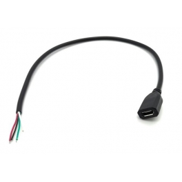 Connecteur Micro usb femelle avec 30cm de cable a souder (4 fils) Prise