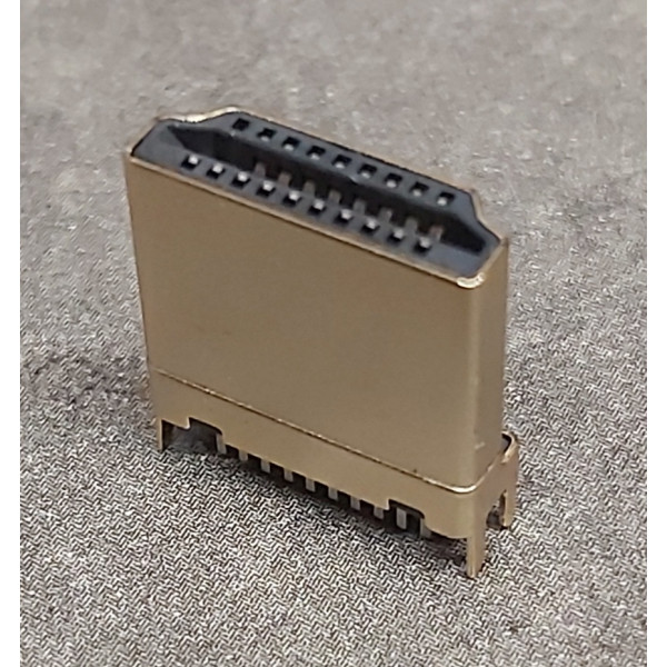 Connecteur HDMI Male 180 °  2 Ligne pour 19 Pin 4 pattes a souder 