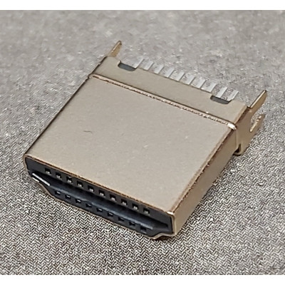 Connecteur HDMI Male 180 °  2 Ligne pour 19 Pin 4 pattes a souder 
