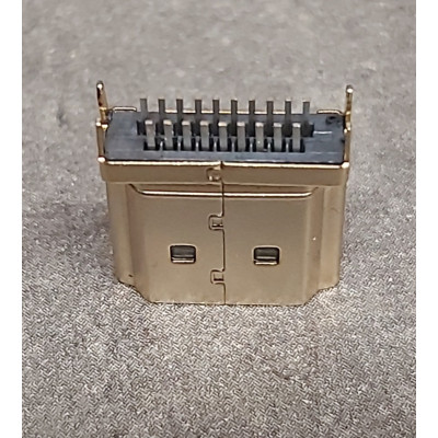 Connecteur HDMI Male 180 °  2 Ligne pour 19 Pin 4 pattes a souder 
