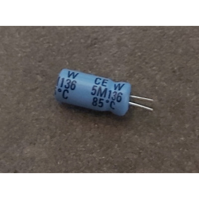 100µF 10v 100uf radial d:5mm h:11mm Rubycon