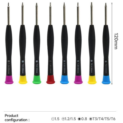 Jeu de tournevis de précision 8 en 1