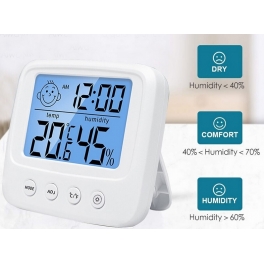 Thermometre hygrometre avec horloge et Emoji