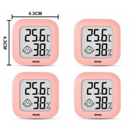 Thermometre hygrometre avec Emoji Rose