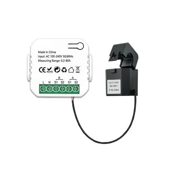 Compteur WIFI d'energie simple entrée bidirectionnel 80A 240V