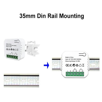 Compteur WIFI d'energie simple entrée bidirectionnel 80A 240V